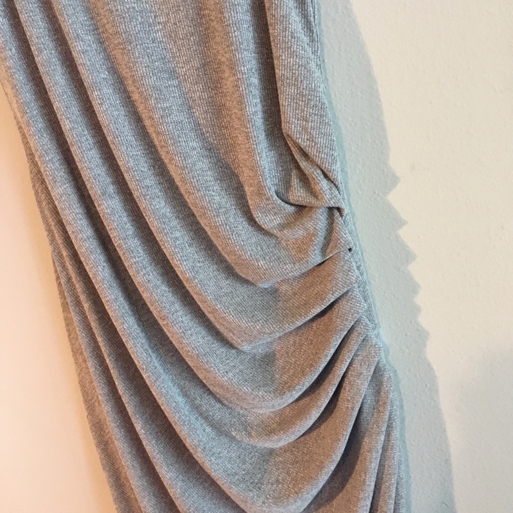 NWT Racerback Tank Dress Slip Stretch Ruching Gray - Picture 4 of 8